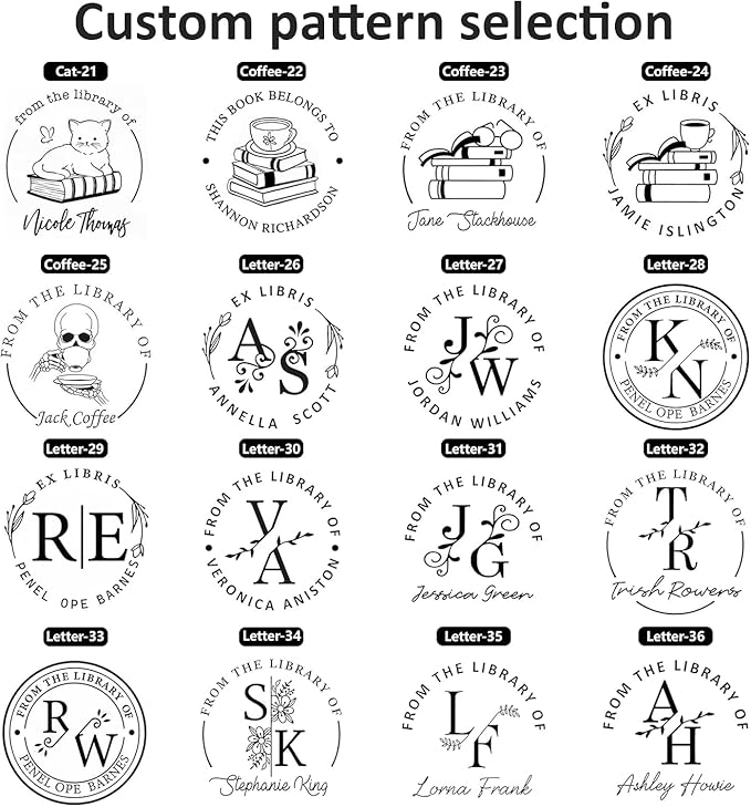 Custom Ink Stamp | Personalized Self Inking Stamp Gifts for Book Lovers, Readers, Teachers | 5 Ink Colors (Star-04)
