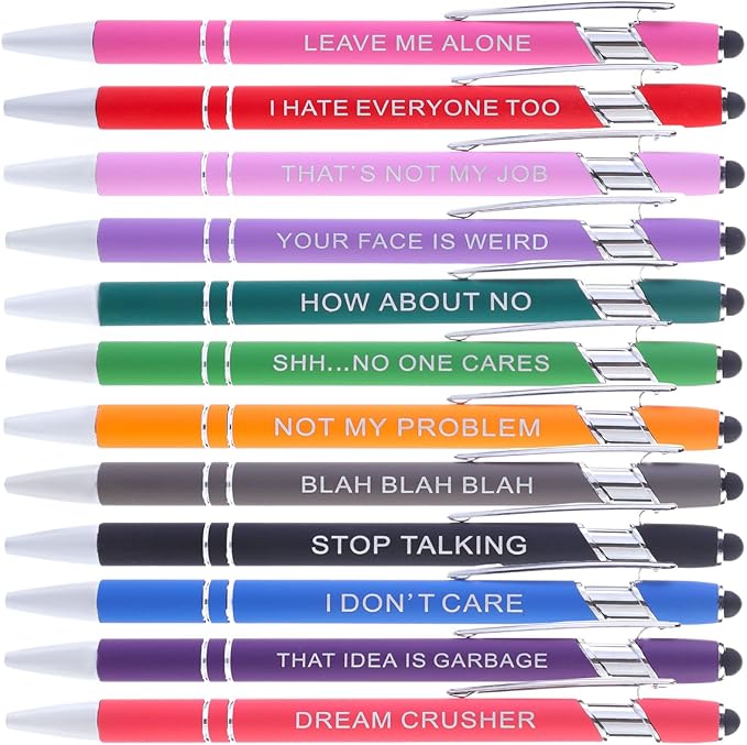 12 Pcs Ballpoint Pen,Fine Point Smooth Writing Pens,Kawaii Pens For Writing Journaling Taking Notes School Office Home.