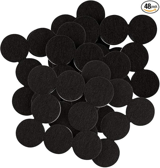 SOFTTOUCH 4799095N Heavy Duty 1 Inch Felt Furniture Pads to Protect Hardwood Floors from Scratches, Black, 48 Count