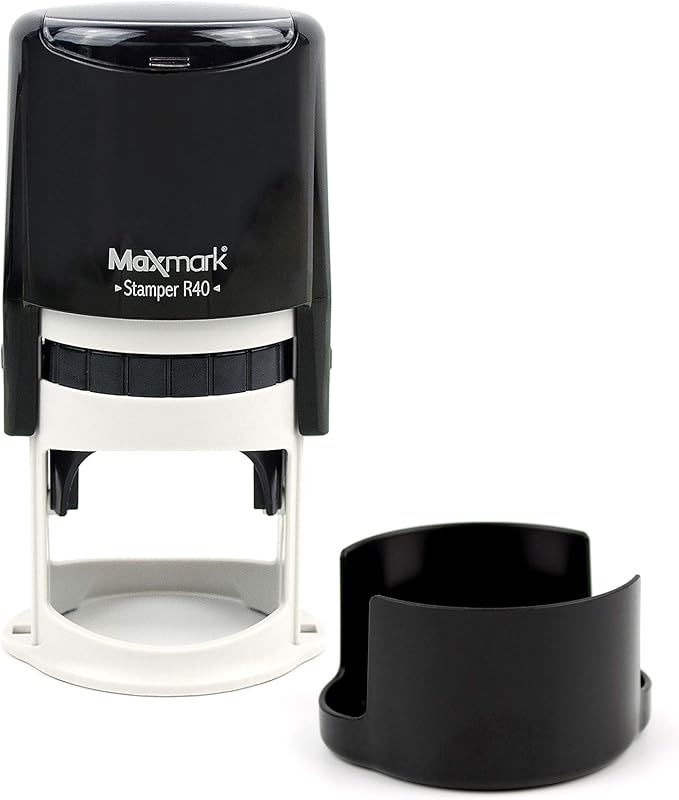 Round Notary Stamp for State of Idaho - Self Inking Stamp - Top Brand Unit with Bottom Locking Cover for Longer Lasting Stamp - 5 Year Warranty