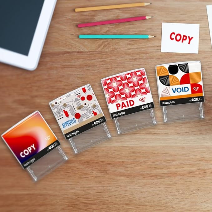 Fastnotes Entered Self-Inking Rubber Stamp by COLOP - Great for Office Documents, Notary, Warehouse, Accounting Paperwork, Business, and Legal Documentation - Blue Ink (Entered- Blue)