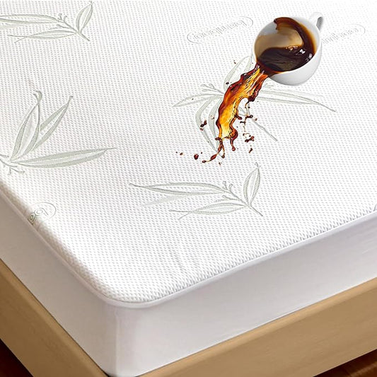 Twin Mattress Protector Waterproof Mattress Pad Washable Bamboo Rayon Mattress Cover Breathable Noiseless Bed Protector 5" - 21'' Elastic Fitted Deep Pocket