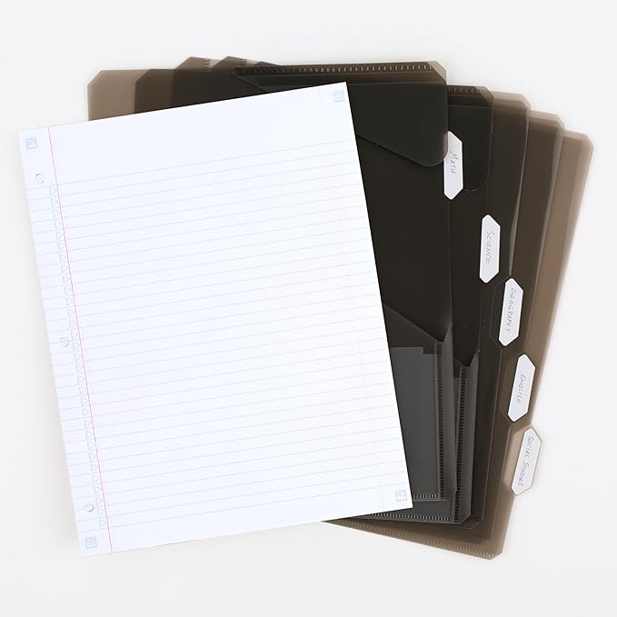 Five Star Flex Refillable Notebook + Study App, College Ruled Paper and 1 Inch TechLock Ring Binder with Pockets, Tabs and Dividers, 200 Sheet Capacity, White (29328AE2)