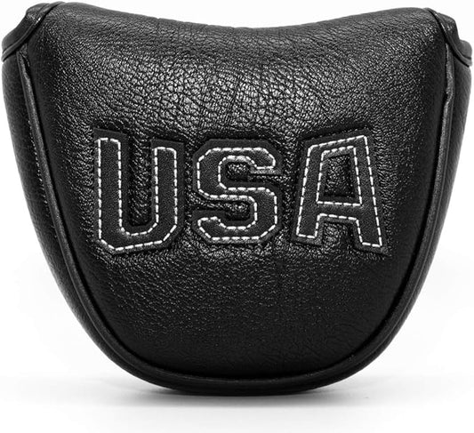Golf Putter Cover, Putter Headcovers Golf Club Head Covers Putter Headcover for Blade Leather Golf Mallet Putter Head Covers with Magnetic for All Brands USA Style