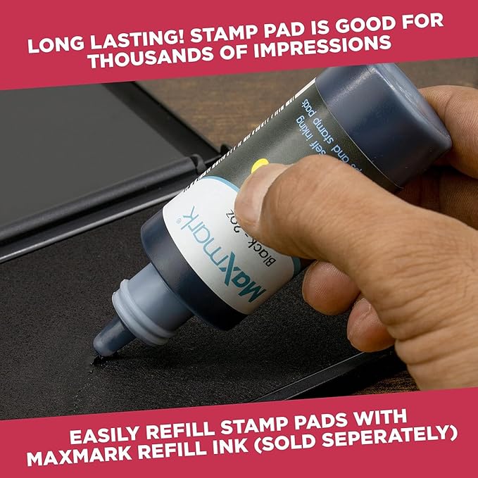 Large Premium Magenta Purple Ink Stamp Pad - 5" by 7" - Quality Felt Pad - Case with Closing snap