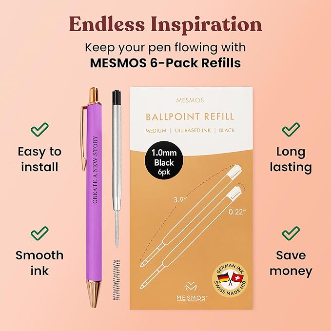 MESMOS New Beginnings Gifts for Women, 3pk Fancy Ballpoint Pen Set, Divorce Going Away Break Up Farewell Gifts for Women Friends and Coworkers