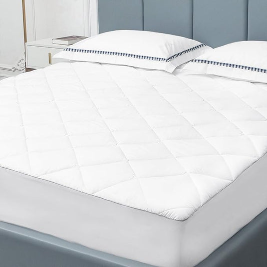 Sunflower Queen Mattress Pad Cover, Cotton Mattress Cover Hypoallergenic, Extra Deep Pocket 18"-22" Quilted Mattress Protector Queen Size Thin Version, Soft Breathable and Noiseless