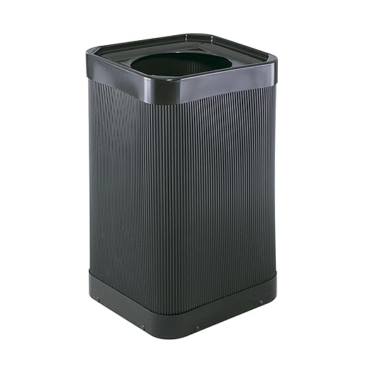 Safco At-Your-Disposal Trash Can, 38 Gallon Modern Plastic Garbage Can for Offices, Break Rooms, Indoor Use, Black