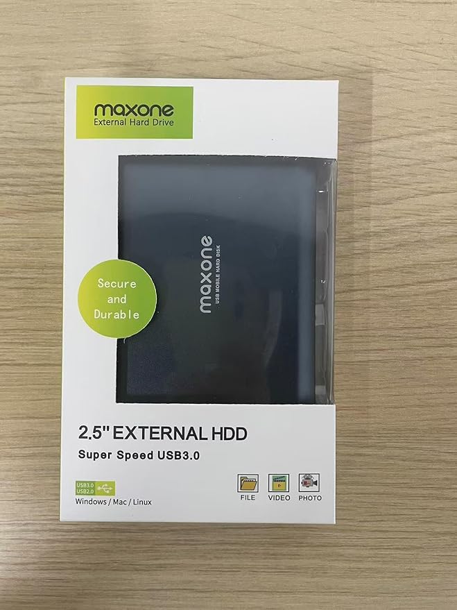 Maxone 250GB Ultra Slim Portable External Hard Drive HDD USB 3.0 Compatible with PC, Laptop, Rose Pink