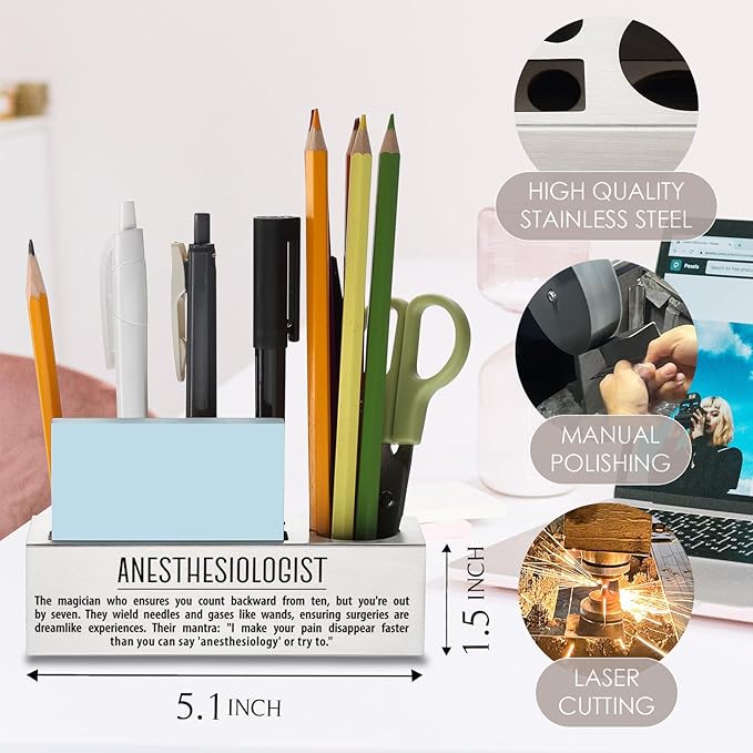 Anesthesiologist Definition Gifts for Women, Men, Anesthesiologist Office Supplies Desk Decor Pen Pencil Holders WCC48
