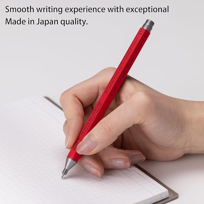 MARK'STYLE days, Gel Ink Metal Ballpoint Pen - 0.5mm Retractable Black Ink, Retro styling Light Weigh Pen, Made in Japan- Perfect for School, Office, and Journaling (Craft)
