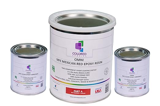 Colored Epoxies Mexican Red Epoxy Resin for Bar Tops, Table Tops, Wood, Concrete, Epoxy Art & Crafts 1.5 Gallon