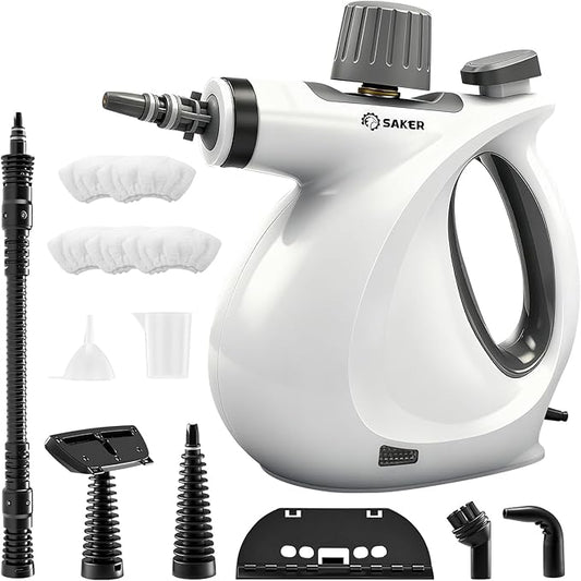 Saker Handheld Steam Cleaner New,Portable Steam Cleaner for Home,1050W Steam Cleaner,5 Fiber Cloths for Quick Heating & Deep Cleaning of Floors, Cars, and Kitchen