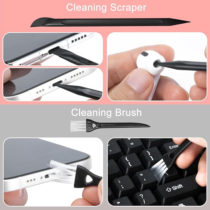 WALRFID 2 Pack Screen Cleaner Spray and Wipe, Computer Laptop Cleaning Kit for Electronic iPad, iPhone, Cellphone, Monitor, MacBook Pro, Car Display, Tablet, TV Flat Screens, Pink