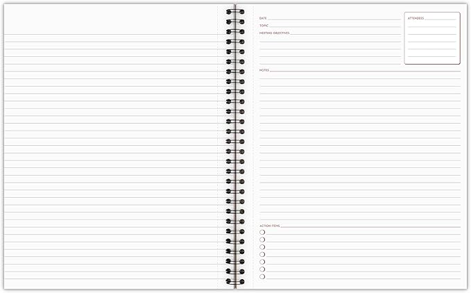 Cambridge Limited Business Notebook, Meeting Notes, Legal Ruled, 8-1/4" x 11", 80 Sheets, Soft Touch Flexible Cover, Wirebound, Blue (UN06132-20)