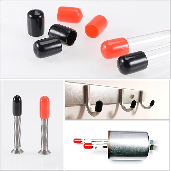 uxcell 20pcs Rubber End Caps 1.3mm ID Vinyl Round Tube Bolt Cap Cover Thread Protectors White