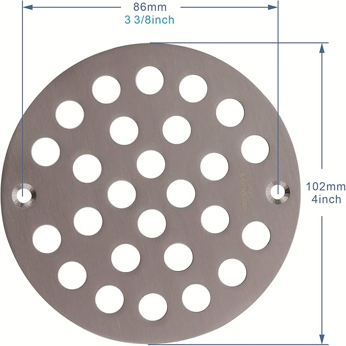 4-Inch Screw-in Shower Drainer Cover Replacement Floor Strainer Floor Drain Brushed Nickel