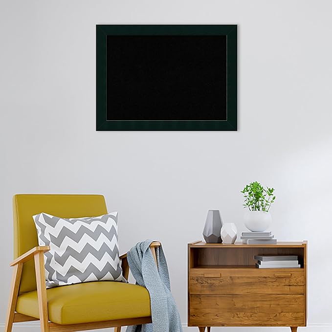 Amanti Art Black Cork Board for Wall, 24x32 Vision Board with Black Wood Frame, Medium Corkboard Office Decor for Home Organization, Modern Corkboard Pinboard to Display Items for Home Organization