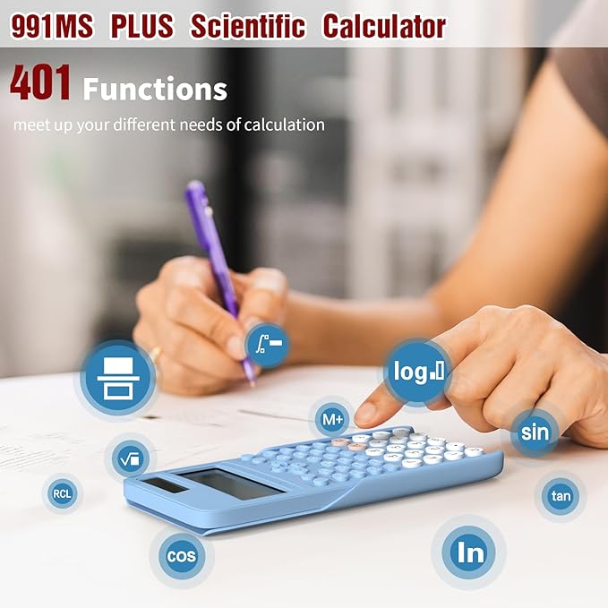 NEWYES Scientific Calculator for Students, 2-Line Math Calculator with Dust Cover, Middle and High School Supplies for Sudents