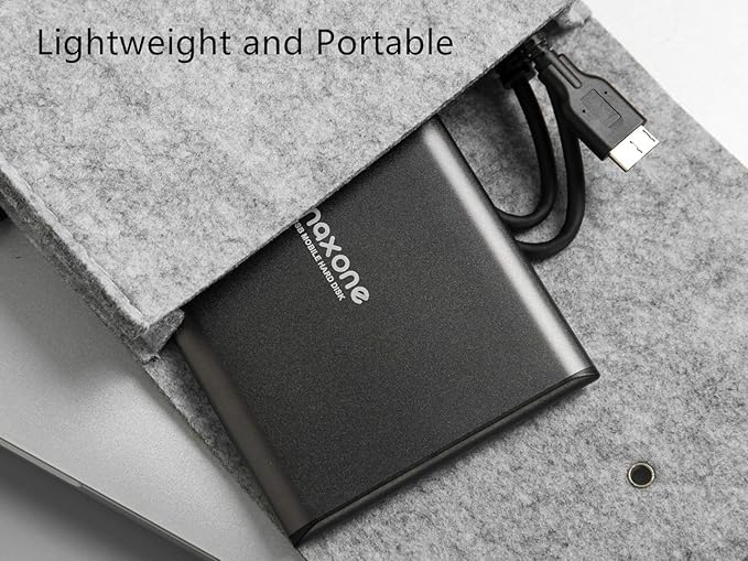 Maxone 250GB Ultra Slim Portable External Hard Drive HDD USB 3.0 Compatible with PC, Laptop - Charcoal Grey