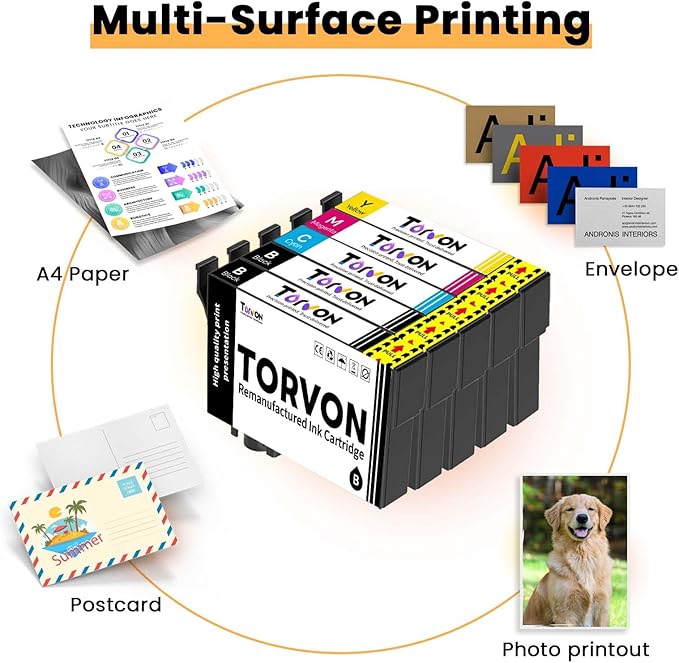 Remanufactured Ink Cartridge Replacement for Epson 702 Ink Cartridges 702XL 702 XL T702XL Compatible with Workforce Pro WF-3720 WF-3730 WF-3733 Printer(4 Pack)