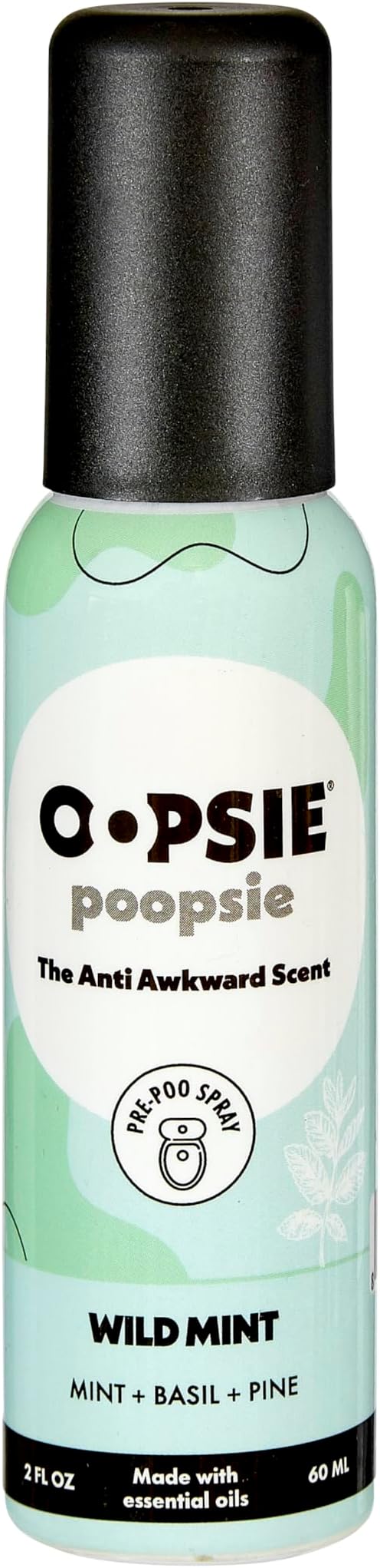 OOPSIE POOPSIE Wild Mint Before & After You Go Toilet Spray 2oz - Portable Odor Eliminator