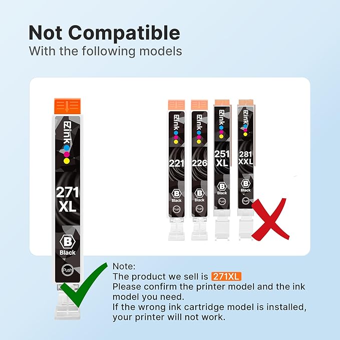 E-Z Ink Compatible Ink Cartridge Replacement for Canon PGI-270XL CLI-271XL PGI270 XL CLI271 XL Compatible with MG5720 TS6020 TS9020 (4 Large Black,4 Small Black,4 Cyan,4 Magenta,4 Yellow) 20 Pack