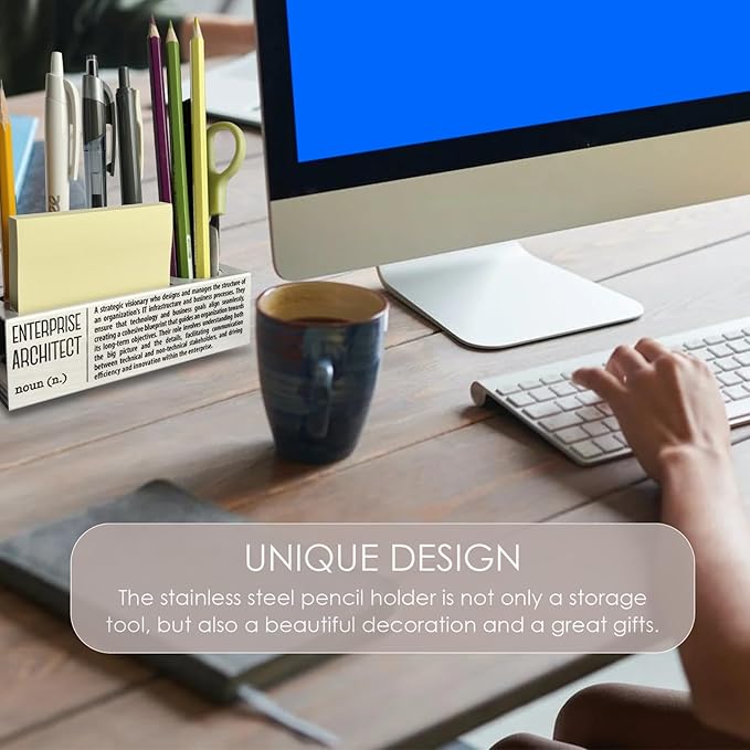 Enterprise Architect Definition Gifts for Women, Men, Business Owner Gifts, Enterprise Architect Entrepreneur Boss Desk Decor Pen Pencil Holders WCC44