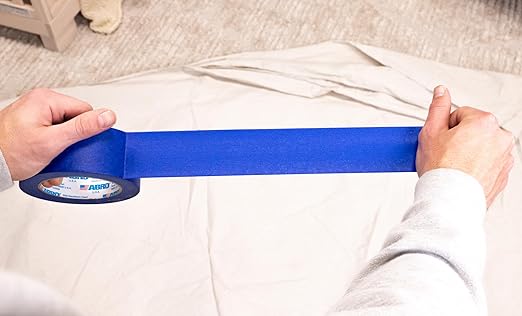 ABRO Blue Painters Tape 2 Inch Wide, 48mm x 55M, All Purpose Blue Tape, Temporary Labeling, Easy Tear, Clean Removal, Masking Tape Colored DIY or Pro - 6 Pack