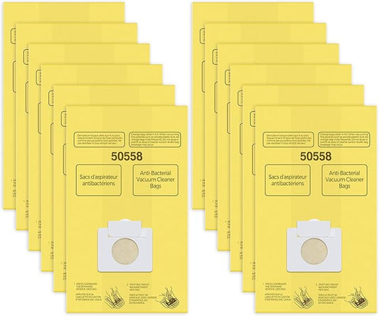 50558 Vacuum Cleaner Bags Replacement for Kenmore Canister Type C/Q 5055, 50555, 50557, 50558 and Pana·sonic Type C-5, C-18, 200 Series, 400 Series, 600 Series, 800 Seires Vacuum - 12 Pack
