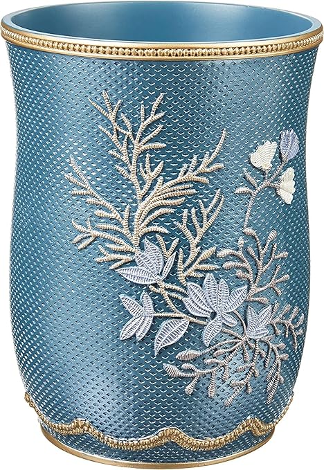 Zahari Home Decorative Trash Can for Bathroom, Office & Bedroom - 2.1 Gallons Stylish & Small Trash Can for Dorms, Desktop & Restroom - Chic Waste Basket for Compact Spaces, Capri