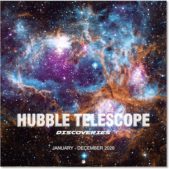 2026 Wall Calendar - Hubble Telescope Wall Calendar 2026, January 2026 - December 2026, 12" x 24" (Open), Hanging Hook, Blocks and Holidays - Stunning Hubble Discoveries
