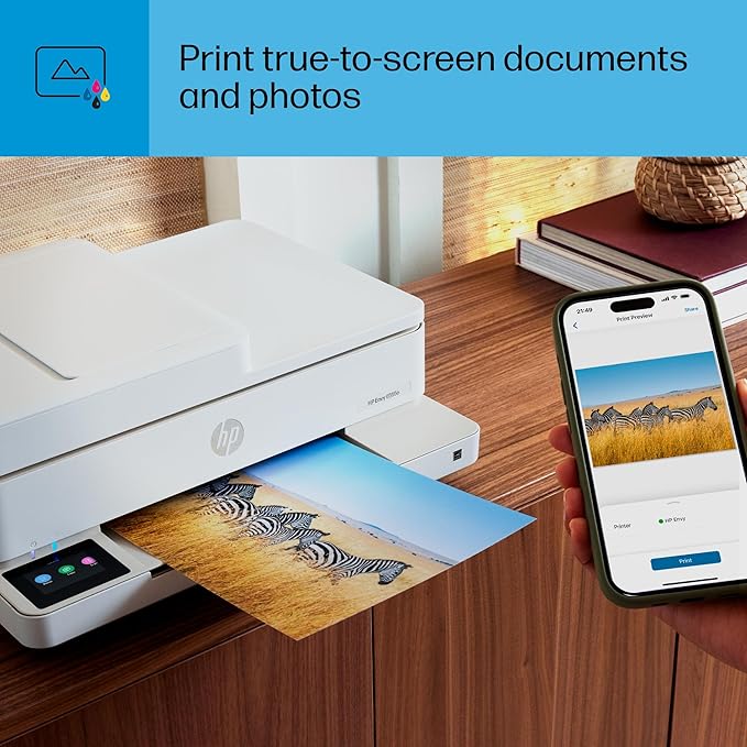 HP Envy 6555e Wireless All-in-One Color Inkjet Printer, Print, scan, Copy, Duplex Printing Best-for-Home, 3 month Instant Ink trial included (714N5A)