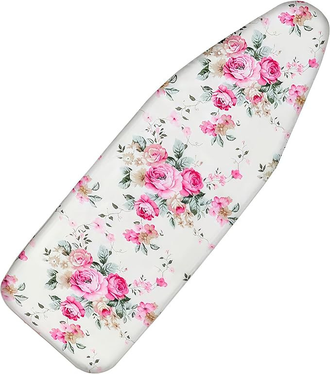 Ironing Board Cover with Two 5MM Thick Feltpads,15"x48"Heat Resistant Replacement Ironing Board Cover and Pad,Fits Standard Ironing Boards,Durability and Easy to Install