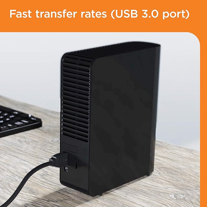 Western Digital 14TB Elements Desktop External Hard Drive, USB 3.0 external hard drive for plug-and-play storage - Western DigitalBWLG0140HBK-NESN