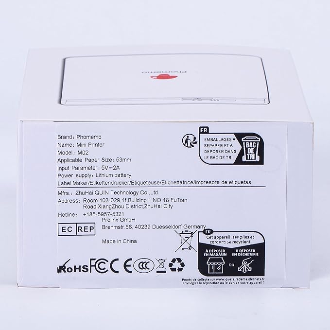 Phomemo Mini Sticker Printer- Mini Printer Sticker Maker Machine M02, Print Pods Suitable for Creative DIY, Diaries, Photos, Study Notes, Portable Thermal Inkless Label Maker for Home/Travel, Pink