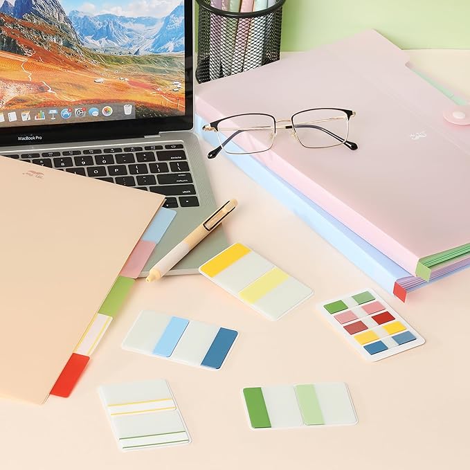 Mr. Pen- Colorful Index Tabs, 500 Pcs, 21 Sets, Sticky Page Markers for Notebooks, Binders and Books