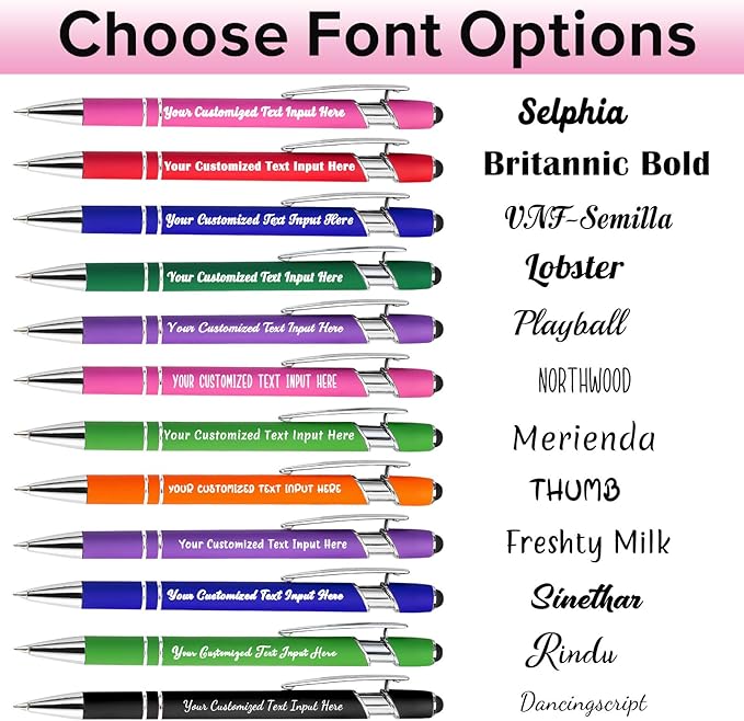 Personalized Ballpoint Pen, 150 Pcs, Custom Engraved with Name or Logo, Smooth Black Ink, Touch Tip Design, Ideal for Office, School, Gifts