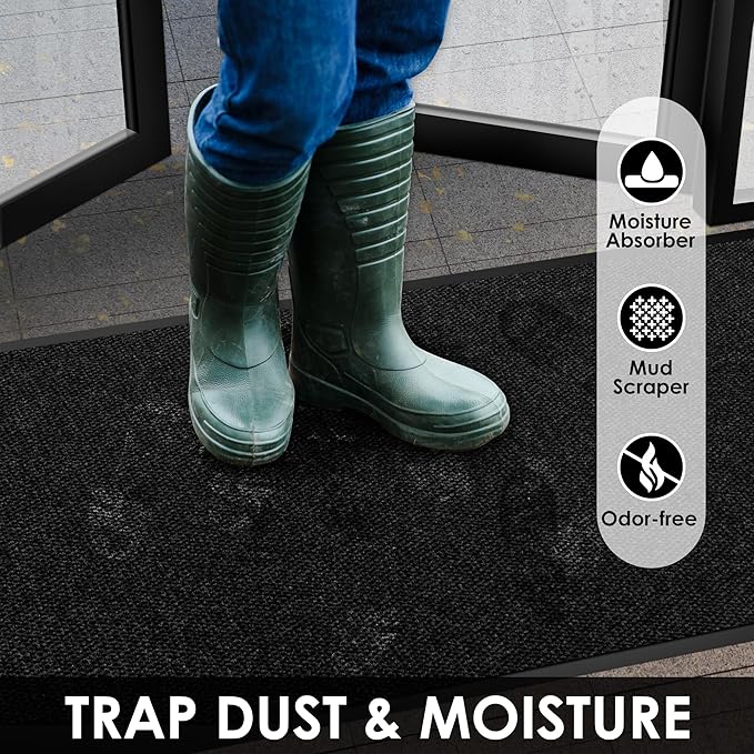 3′ x 33′ Front Door Mat Indoor Outdoor Entrance, Commercial Floor Mat Heavy Duty Dirt Trapper Entryway Doormat, Custom Size Non Slip Rubber Backing Welcome mat, Door Mat for High Traffic Area