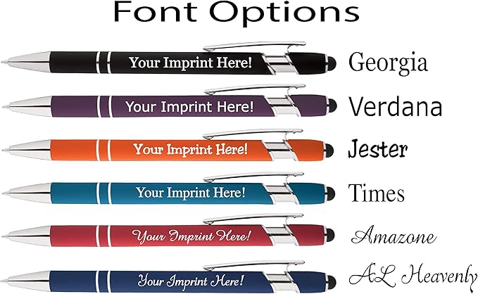 Up to 500 Pcs Custom Pens Bulk | Rainbow of Colors | Soft-Touch Metal Black Ink Personalized with Name or Message (Light Blue, 50 pcs)