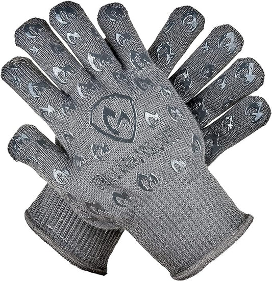 Grill Armor Oven Gloves 932°F Extreme Heat & Cut Resistant Oven Mitts with Fingers for BBQ, Cooking, Grilling, Baking – Accessory for Smoker, Cast Iron, Fire Pit, Camping, Fireplace, Griddle & More