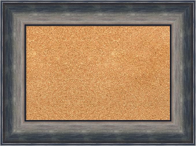 Amanti Art Natural Cork Board for Wall, 18x24 Vision Board with Silver Wood Frame, Small Corkboard Office Decor for Home Organization, Casual Corkboard Pinboard to Display Items for Home Organization