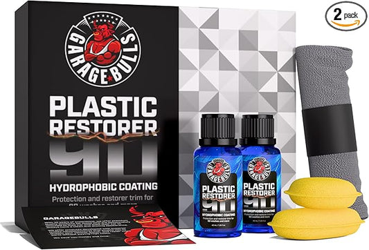 garage bulls Car Plastic Restorer & Hydrophobic Trim Ceramic Coating Kit Long Lasting Coating Car Accessories 30ml, 1fl oz (2 Pack)