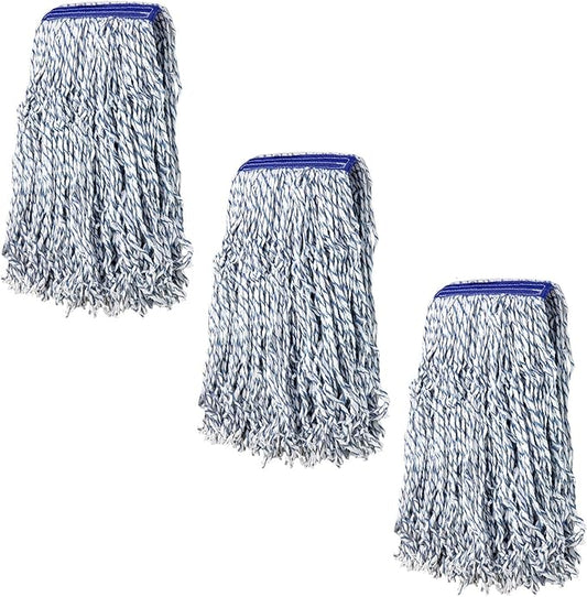 KLEEN Handler Cut End Finish Mop | 1.25" Universal Headband Maximum Absorption Finishing Mop, Pack of 3