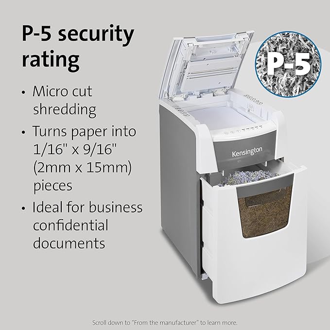 Kensington Shredder - New OfficeAssist 150-Sheet Auto-Feed Micro Cut Anti-Jam Paper and Credit Card Home Office Shredder with 11.6 gallons Pullout Wastebasket (K52050AM)