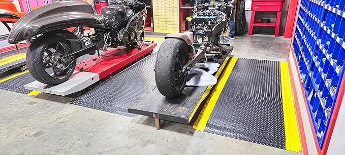 Rhino Mats, American Classic Diamond Anti-Fatigue Mats, Industrial Ergonomic Comfort Standing Mat for Work, Home, Garage, Office, Kitchen or Anywhere (Black/Yellow 9/16" Thick, 3 FT. x 25 FT.)