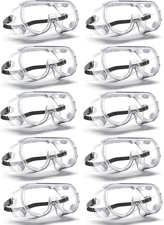 Anti-Fog Indirectly Vented Lab Safety Goggles Over Glasses