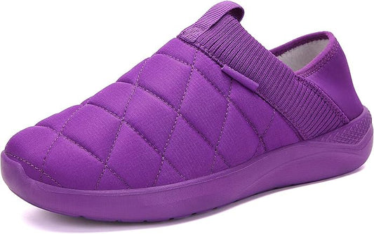 KUBUA Slippers for Men and Womens Indoor House Shoes Plush Slip on Outdoor Garden Loafers