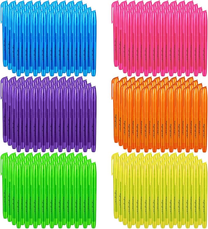 BESARME 240 Pack Assorted Colors Highlighters Bulk 6 Colors Fluorescent Markers for Home School Office