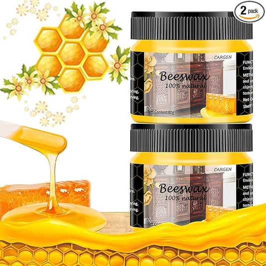 CARGEN Beeswax Furniture Polish, Wood Seasoning Beeswax for Furniture Wood Wax for Dining Table Floor Doors Chairs Cabinets to Protect and Care 2pcs Beeswax Polish